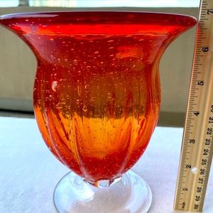 Glass Water drop Vase clear glass Bottom Vase7”tall